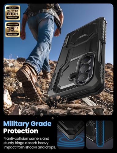 Armorbox for  Galaxy Z Fold 7 Case with Stand, 9H+ Tempered Glass Screen Protector [Hinge Protection] Full-Body Heavy Duty Rugged Shockproof