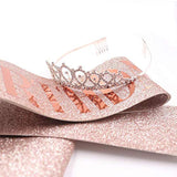 Rose Gold Birthday Girl Sash & Rhinestone Tiara Set – Glitter Party Accessories and Gifts