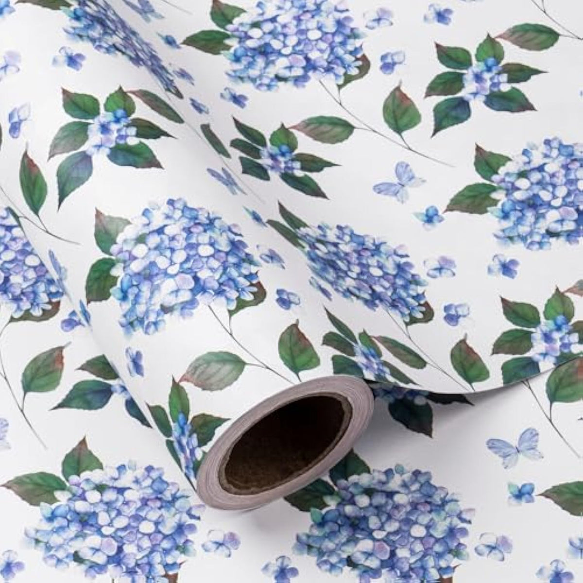 Kraft Hydrangea Wrapping Paper Roll - 17"x16.5', Floral Gift Wrap for Events