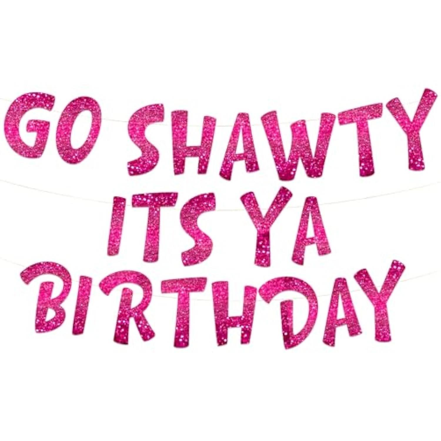 Go Sha It'S Ya Birthday Funny Pink Glitter Banner Party Supplies, Ideas, And Gifts 21St, 30Th, 40Th, 50Th, 60Th, 70Th, 80Th Adult Decorations