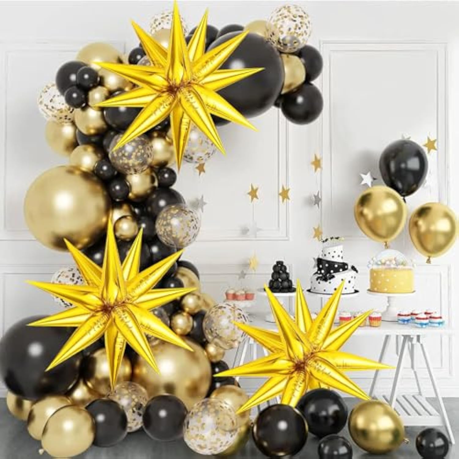 36pc Gold Star 26in Mylar Foil Balloons Birthday Wedding Graduation Party