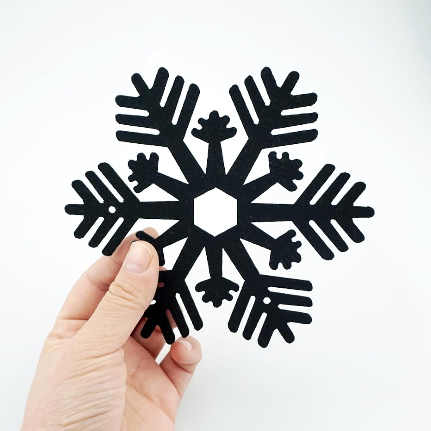 2 Pack Black Snowflake Garland Felt Black Snowflakes Banner Christmas Gothic Winter Holiday Themed Party Decorations Supplies