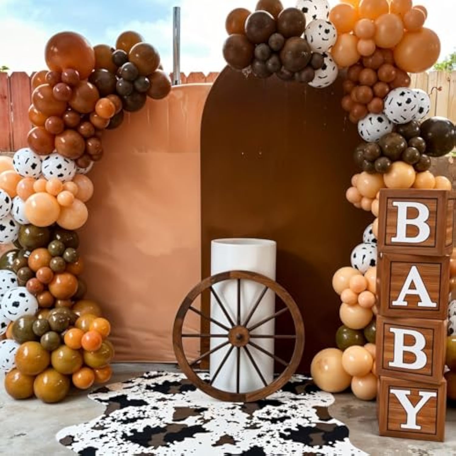Cow Print Balloon Arch Kit: Farm Party Decor