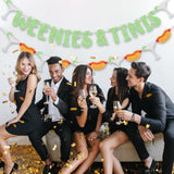 Green "Weenies & Tinis" Banner Martini/Hot Dog Bar Bachelorette Party Decorations