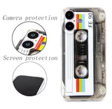 Case for iPhone 17 Matte Finish Heavy Duty Soft Back Cover with Reinforced Corners TPU Soft Bumper Retro Cassette Tape Case Compatible with iPhone 17