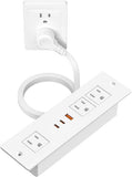 45W USB C Recessed Power Strip for Furniture Desktop Flush Mount 6FT
