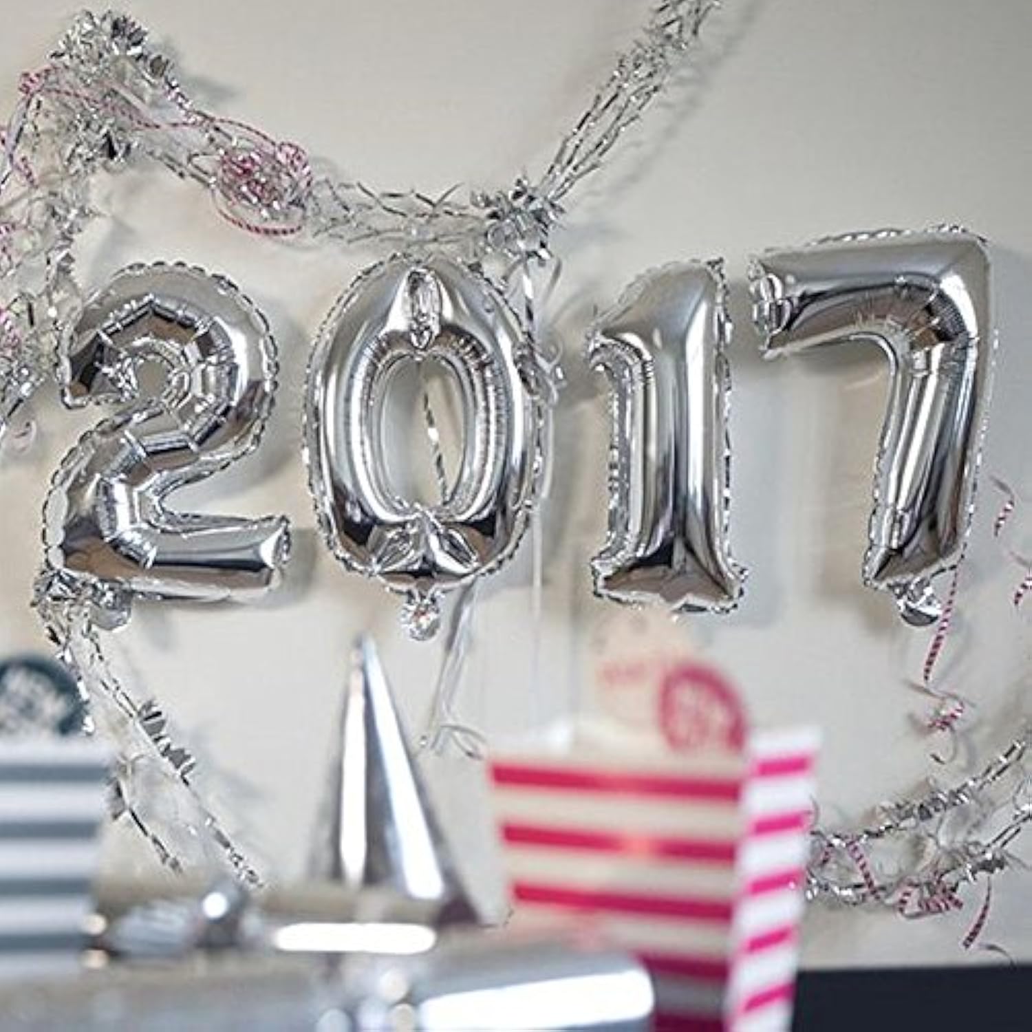 32 Inch Silver Foil Balloons Letters A To Z Numbers 0 To 9 Wedding Holiday Birthday Party Decoration (Number 5)