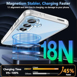 For Samsung Galaxy S24 Fe Case 6.7'', Magnetic Galaxy S24 Fe Case For Magsafe With Tempered Screen Protector [Shockproof Military] Translucent Matte Bumper Phone Cover Samsung S24 Fe 5G, Clear
