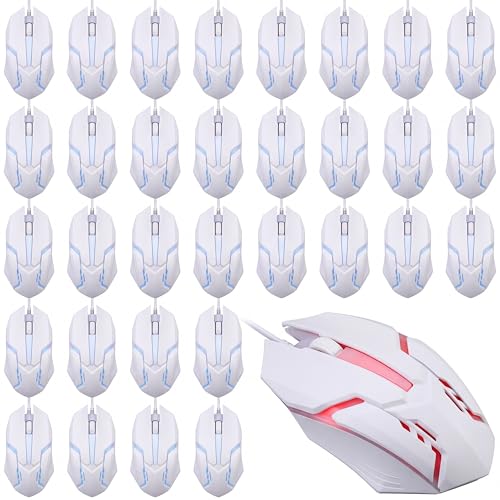 10 Pack Black Usb Wired Mouse Bulk 1200 Dpi Rgb Optical Computer Mouse 3 Button 7 Color Led Backlit Wired Ergonomic Usb For Gaming Office Desktop Laptop Gamer Computer