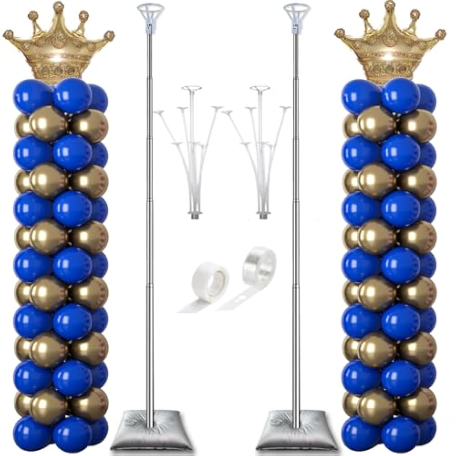 Adjustable Balloon Column Stand Kit (Set of 2): 9ft Metal Party Decor