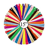 Nylon Zippers | Colorful Zippers For Sewing Crafts | 20 Pcs / Pack (15