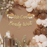 We Can Bearly Wait Banner Gold Glitter Bear Baby Shower Decorations