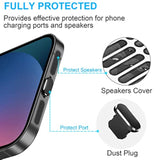 iPhone Dust Plug Lightning Port and Speaker Protector for iPhone and AirPods Black