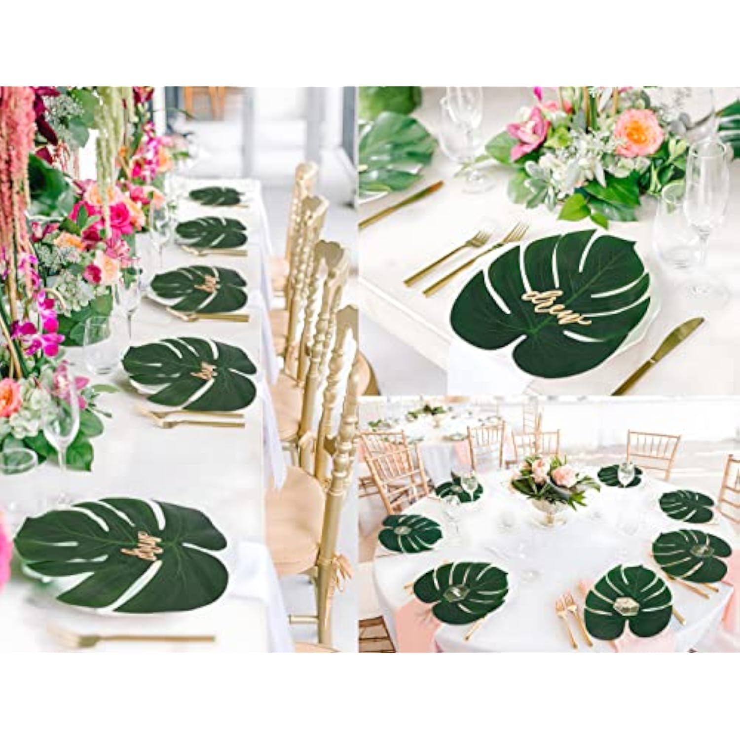 120Pcs Tropical Palm Leaves Plant Imitation Leaf-Hawaiian/Luau/Jungle