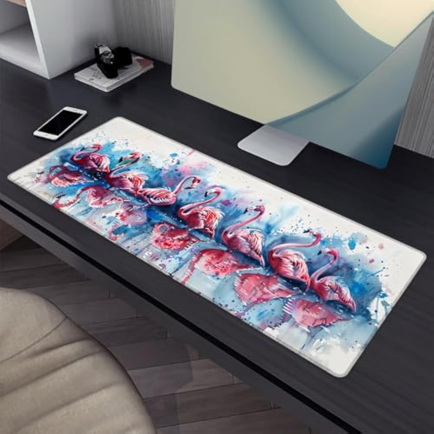 Flamingo Mouse Pad?Animal Gaming Keyboard Mat?Laptop Computer Protector With Non-Slip Rubber Base?Large Extended Mousepads Gifts For Desk Office Home?Deskmat Decor 31.5" X 11.8"