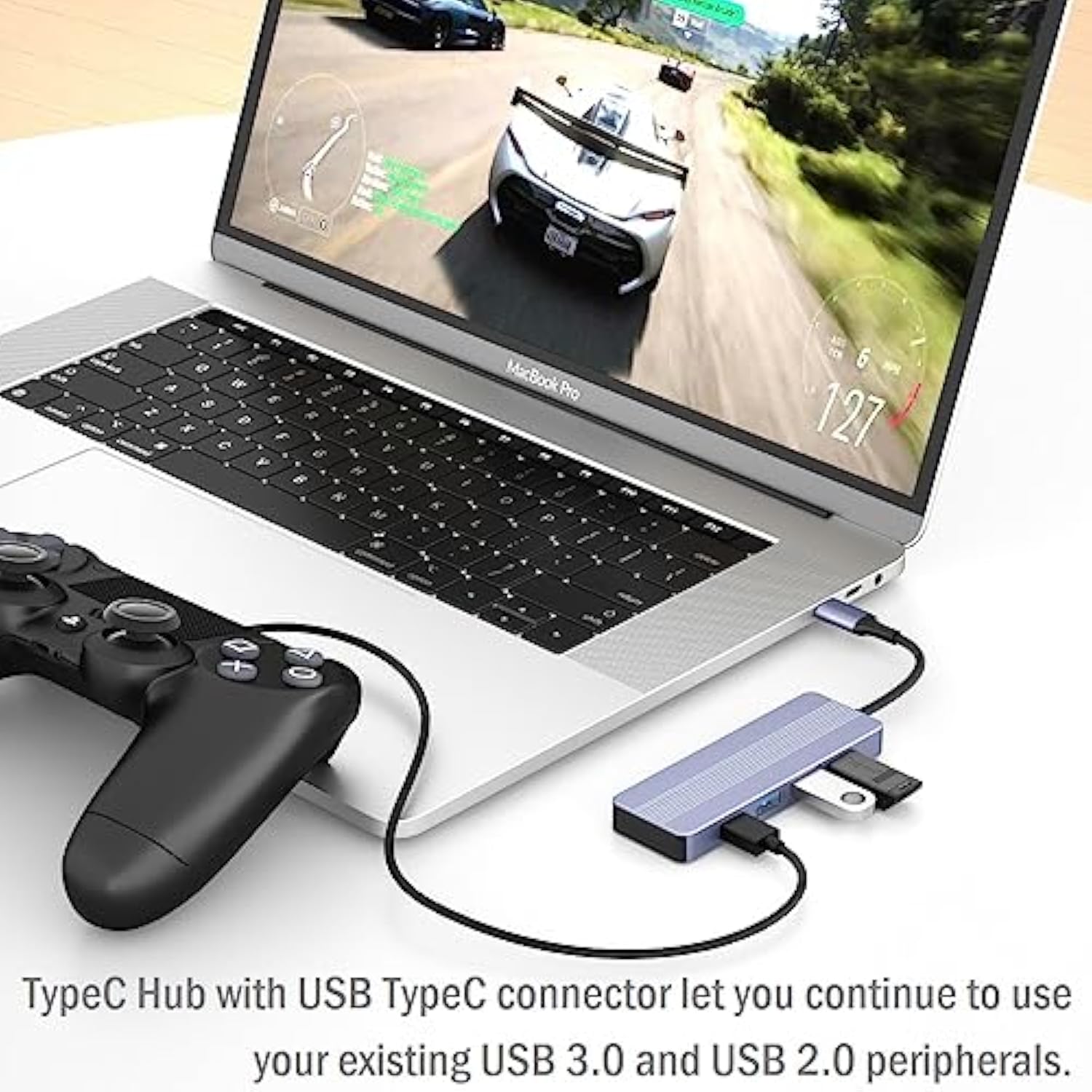 4-Port Usb 3.0 Hub For Laptop, Ultra Slim Usb Hub With 5Gbps Transfer Speed Us