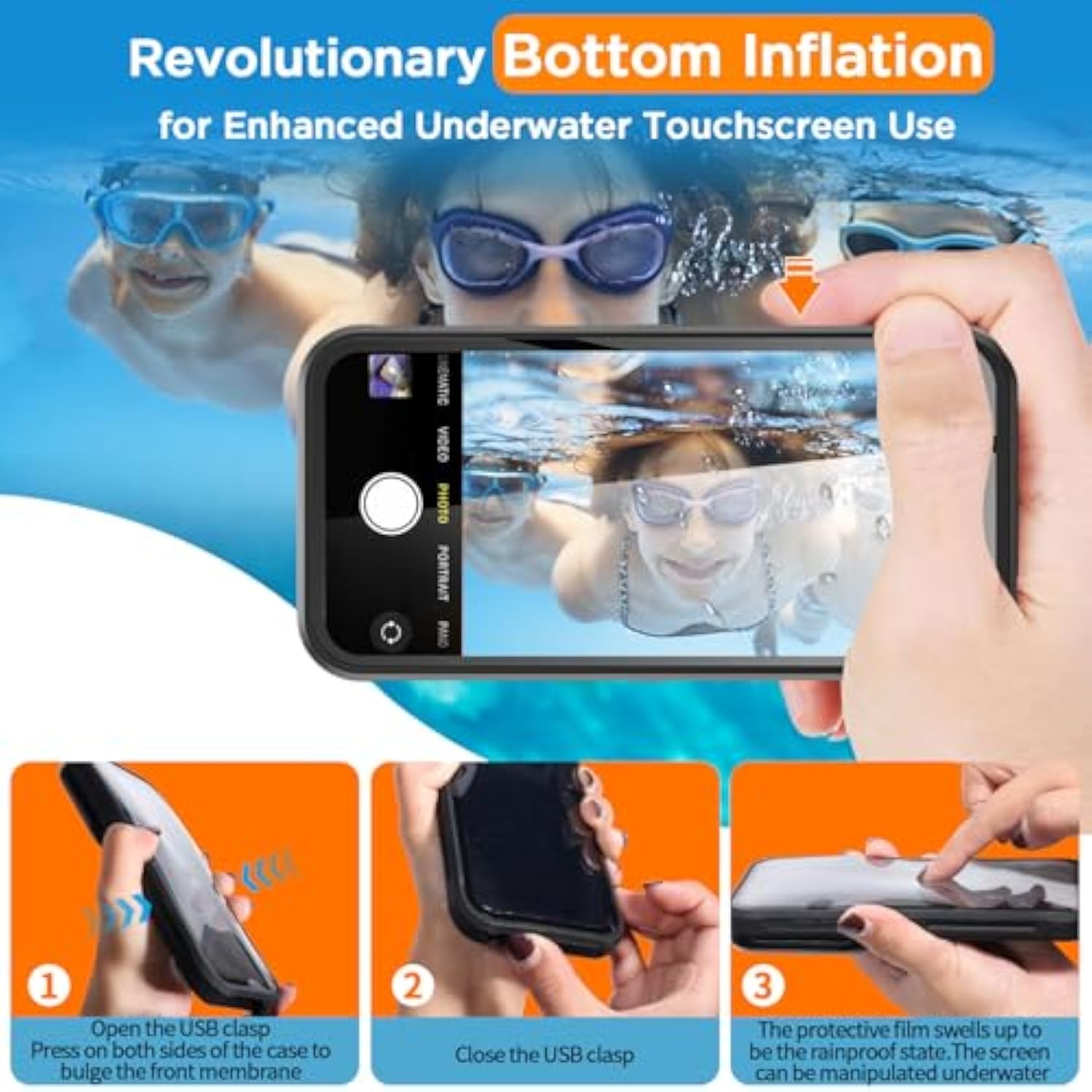 Waterproof Xiaomi Redmi Note 11 Pro 5g Case Clear with Built-in Screen Protector