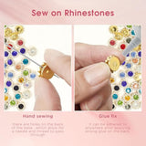 50Pcs Rhinestone Buttons Embellishments Sew On Crystal Rhinestones Fla