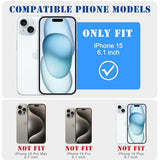 Magnetic for iPhone 15 Case [Compatible with MagSafe] Cute Trendy Hibiscus Flower Pattern Design for Summer Hawaiian, Translucent Shockproof
