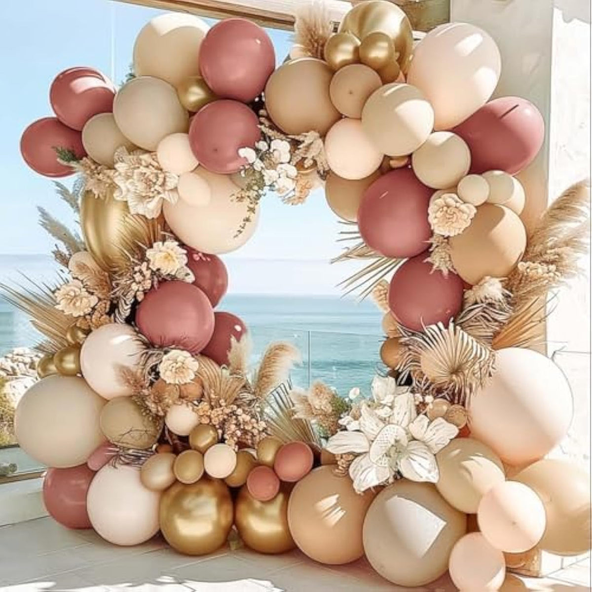 96pcs Dusty Rose Balloon Garland Kit for Boho Baby Shower, Wedding & Birthday Decor