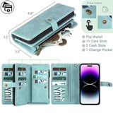 Wallet Case Compatible With Iphone 15 Pro Max,Detachable Magnetic Phone Case,All-Round Shockproof Protective Leather Phone Case With Card Holder,6.7 In,Blue