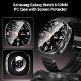 2-Pack Case With Tempered Glass Screen Protector For Samsung Galaxy Watch 8 40Mm, Ultra-Thin Full Protective Hard Pc Cover, Built-In Scale Bumper For Galaxy Watch 8 40Mm, Clear+ Clear