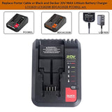 Pcc692L 20V Max Fast Battery Charger For Black+Decker 20V Max Lithium Slide Battery Lbxr20 Lbxr2020 Lbx4020 Lcs1620 Porter-Cable 20V Max Pcc685L Pcc685Lp Pcc680L Pcc682L