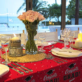 Graduation Party Table Cover Set 3pcs Red 54x108in Party Decor