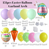 Easter Balloon Garland Arch Kit,151Pcs Pastel Balloon Arch With Bunny Carrot Chick Egg Foil Balloons For Easter Party Supplies Spring Baby Shower Decorations