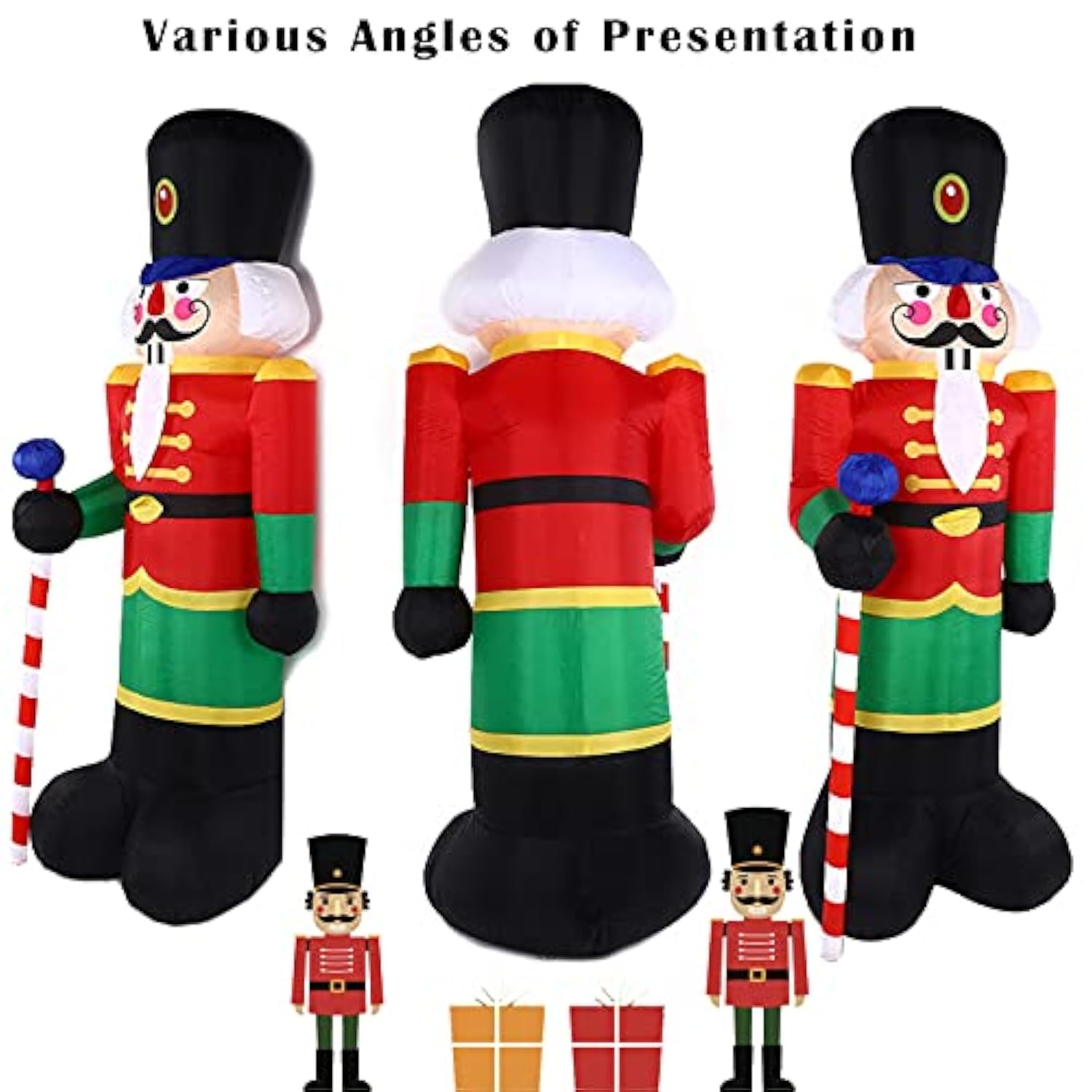 2 Packs 8Ft Nutcracker Soldier Christmas Inflatable Decor For Yard/Outdoor/Lawn/Porch Decor