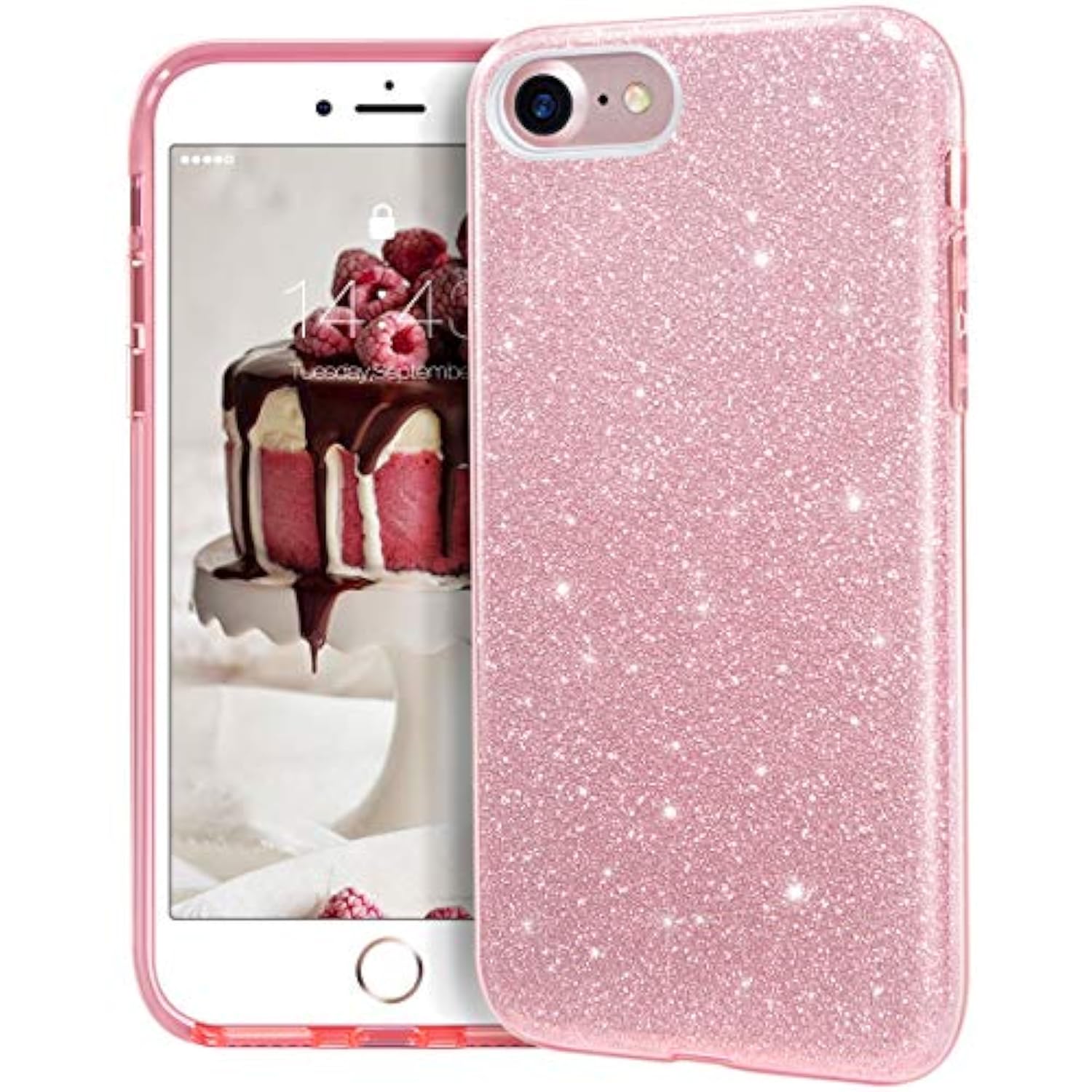 Compatible With Se 2022, Se 2020, 8, 7 Glitter Bling Sparkle Cute Girls Women Protective Case For 7/8/Se (Pink)
