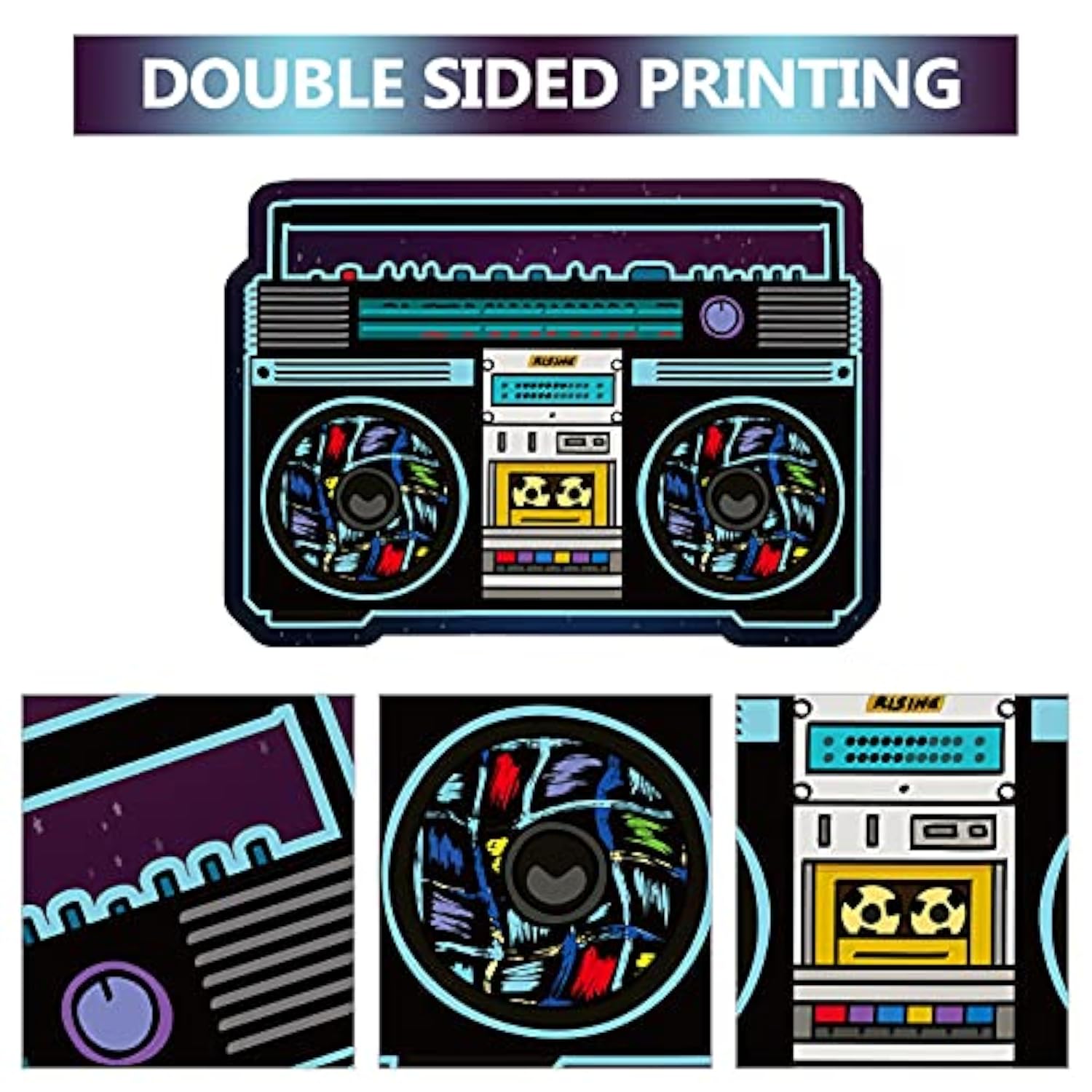 26Pcs 80s 90s Inflatable Boombox Phone Chain Balloons Retro Hip Hop Party Props