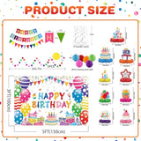 26pcs Birthday Décor Kit with Banner, Swirls, Garland, Backdrop & Centerpieces