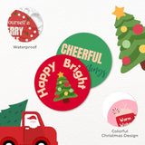Modern Colorful Christmas Stickers | Envelope Seals | 1.4 Inch | Joyful Merry Quotes | Waterproof | 135-Pack For Gifts, Holiday Envelopes