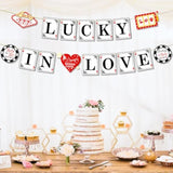 Pre-Strung Lucky In Love Bachelorette Decorations, No Diy Las Vegas Bachelorette Party Decor, Poker Night Casino Themed Bridal Shower Party Supplies