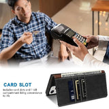 For Iphone 15 Wallet Case With [Rfid Blocking] Card Slot Stand Strong Magnetic Leather Flip Fold Protective Phone Case For Iphone 15 Case Wallet(Black-6.1 Inch)