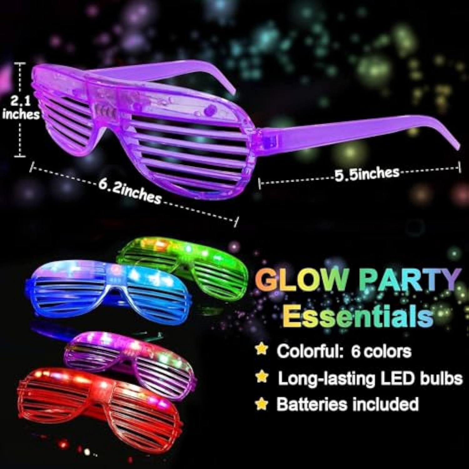 112pcs Glow Party Supplies Glow Sticks Headbands LED Glasses Necklaces