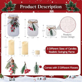 Christmas Centerpieces For Tables, Table Decor With Mason Jar, Flowers, Christmas Winter Table Decorations Centerpieces, Xmas Holiday Center Pieces For Tables, Kitchen, Room, Dining Decor