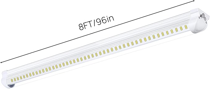 10 Pack 8FT LED Shop Light Fixtures 100W 15500LM 6500K V Shape 270 Degree Garage Warehouse Lights