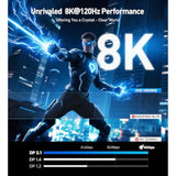 Cable Matters [VESA Certified] 40Gbps DisplayPort 2.1 Cable 2m/6.6ft, DP40 Cable 8K 120Hz, 4K 240Hz in Black with FreeSync, G-SYNC and HDR for Gaming Monitor, PC, RTX 4080/4090, RX 7900