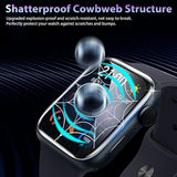 [2 Pack Tempered Glass Screen Protector For Apple Watch Series 9/ Series 8/7 45Mm, [Auto-Dispersion Tech] Full Coverage Waterproof Bubble Free Hd Clear Film For Iwatch Series 9 Series 8/7 45Mm