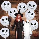 Halloween Skull Balloons: 18" Smiley Face Mylar Foil Decor
