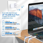 Usb C Charger Block, 25W 2 Port Type C Wall Charger Fast Charging Dual Pd Power Adapter Plug For Iphone 16 Pro Max 16E 15/15 Pro/15 Pro Max/15 Plus,Samsung Galaxy S24 S23 S22 S21 S20 A15 Android Phone