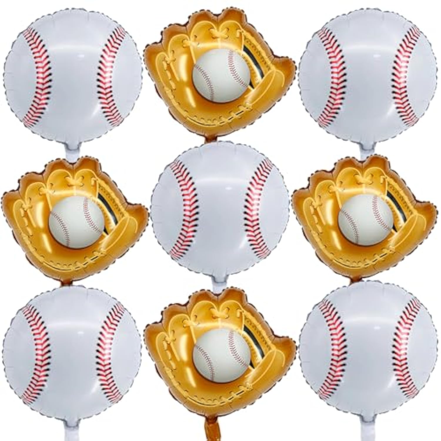Baseball Party Balloons, Foil Mylar Glove Jumbo Balloons for Baby Shower & Birthday