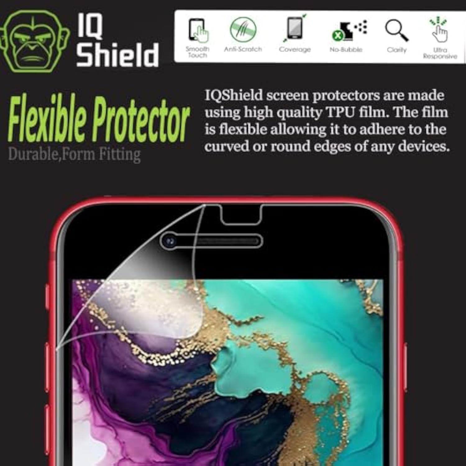 2 Pack Screen Protector For Iphone Se (2022/2020,3Rd/2Nd Gen) Anti-Bubble Clear Tpu Film