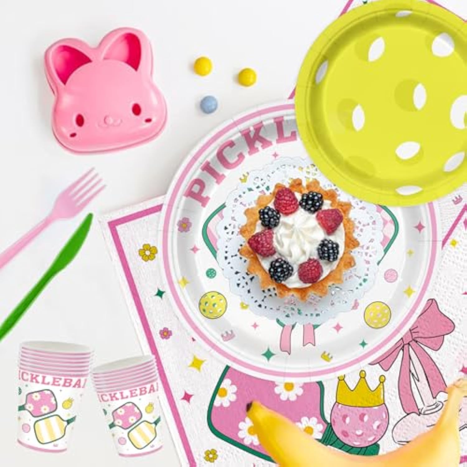 168Pcs Pickleball Party Supplies For Girls Player Themed Sports Birthday Party Decorations Pink Coquette Preppy Pickleball Party Plates Napkins Tableware Set For Baby Shower Serve 24 Guests