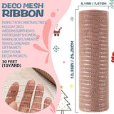Deco Mesh Ribbon, 10Inch X 30 Feet Each Roll Metallic Foil Mesh Ribbon