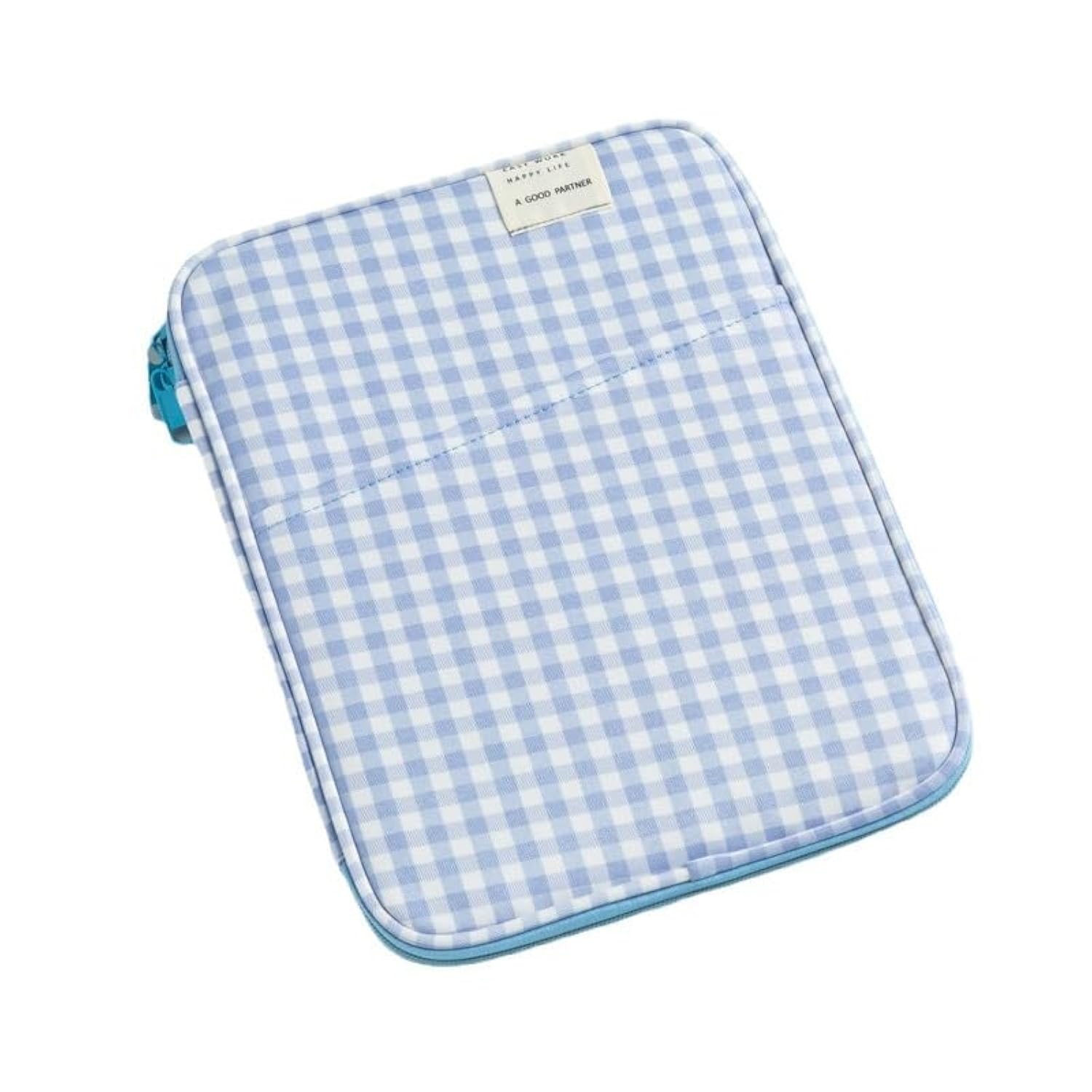 Gingham Puffy Laptop Sleeve 11-13 Inch Y2K Coquette Carrying Laptop Bag Fairycore Cover Pouch Sleeve Computer Liner Bag (11 Inch,Blue)