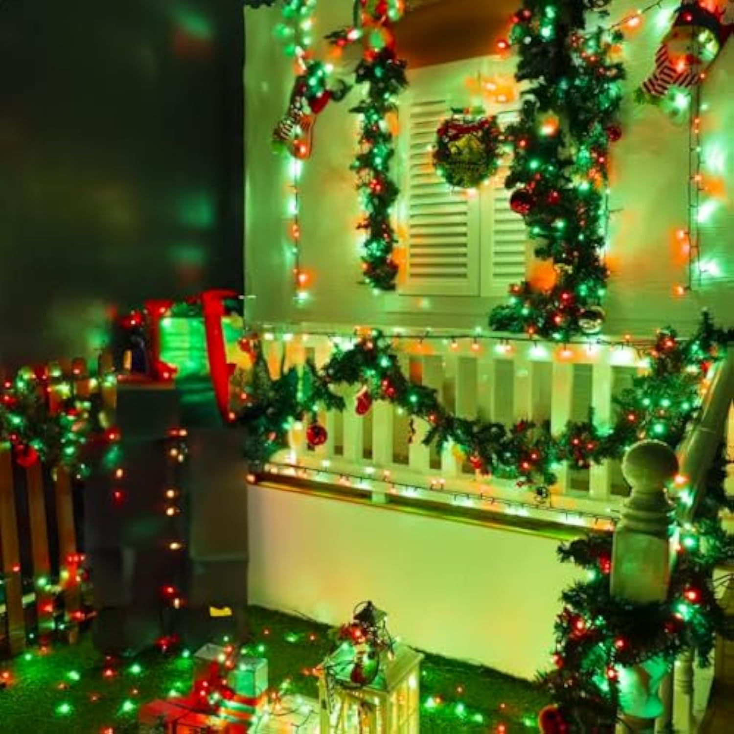 Red And Green Christmas Mini String Lights, 20Ft 100 Count Incandescent Waterproof Fairy Lights Plug In, Connectable Chr