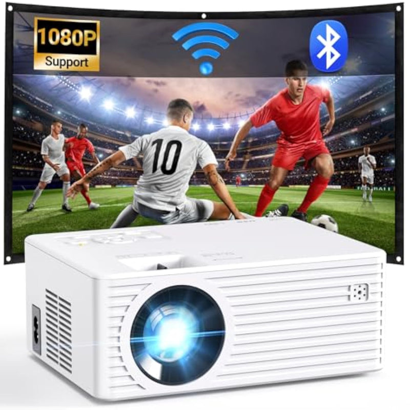 Mini Projector With 5G Wifi And Bluetooth, 1080P Supported Outdoor Projector, Portable Movie Projector Compatible With Tv Stick, Ios, Android, Ps5, Hdmi, Usb